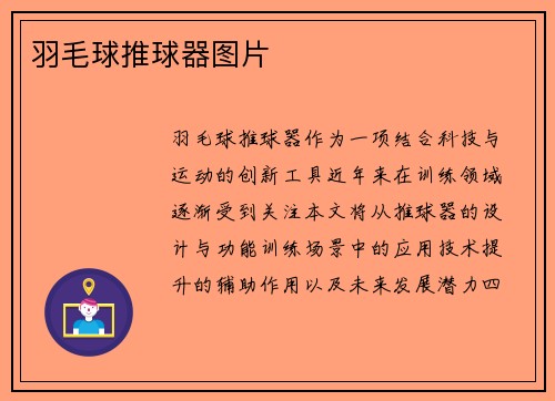 羽毛球推球器图片